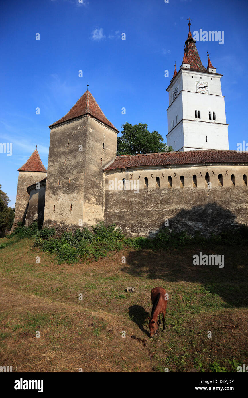 Harman, Honigberg, Szaszhermany is a commune in Braşov County, Romania. Here the fortified church, an Unesco World Heritage Stock Photo