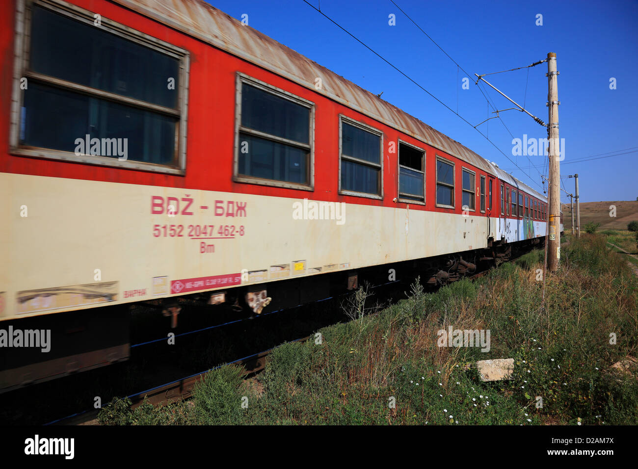 Local train in the county of Brasov, Romania Stock Photo