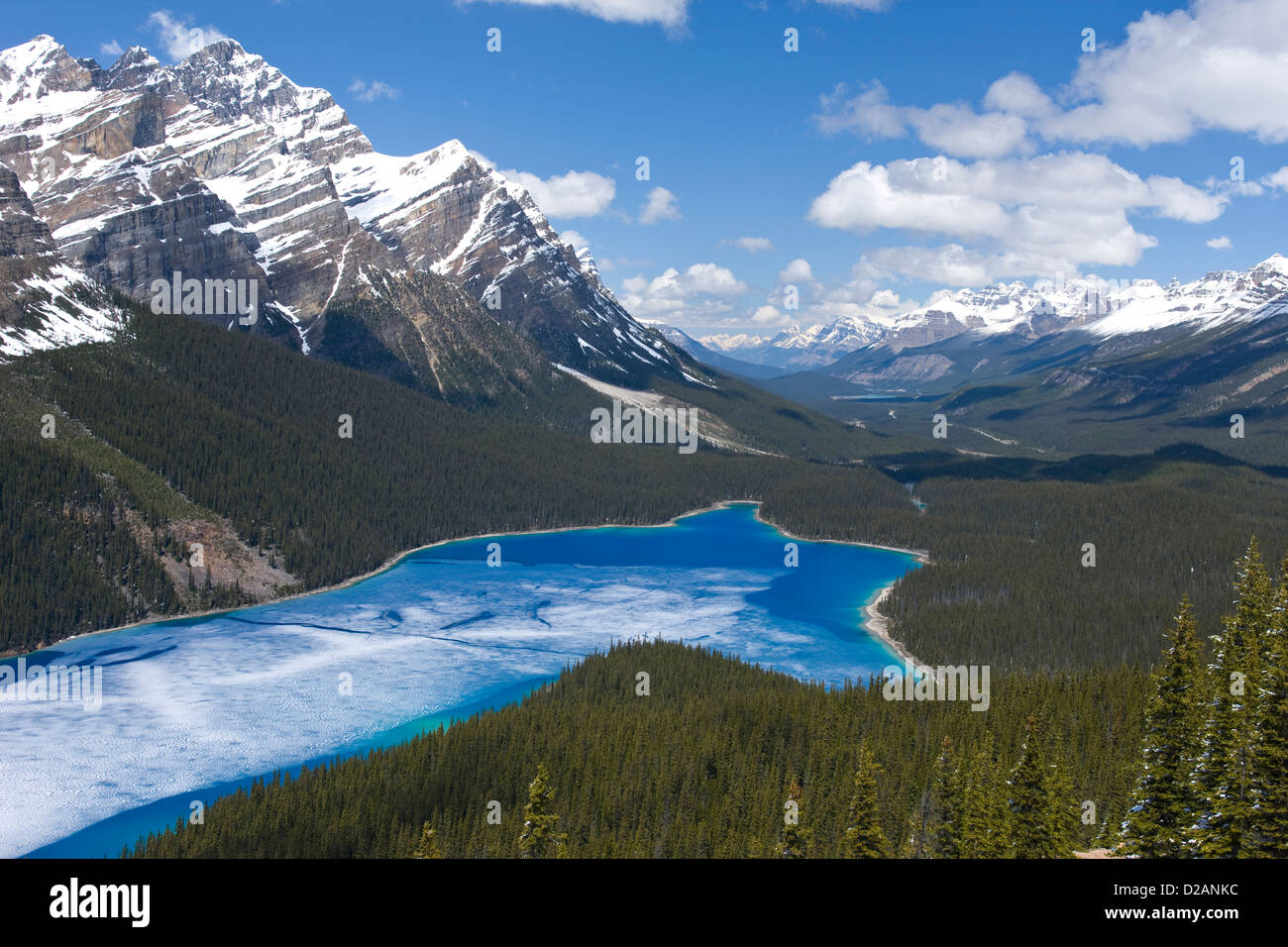 PART FROZEN PEYTO LAKE BANFF NATIONAL PARK ALBERTA CANADA Stock Photo ...