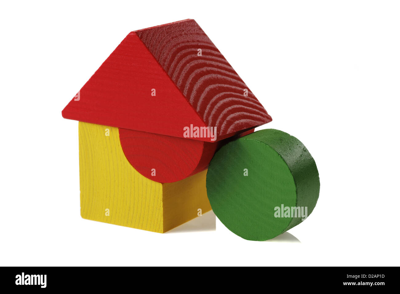 Wooden building blocks isolated on white background Stock Photo - Alamy