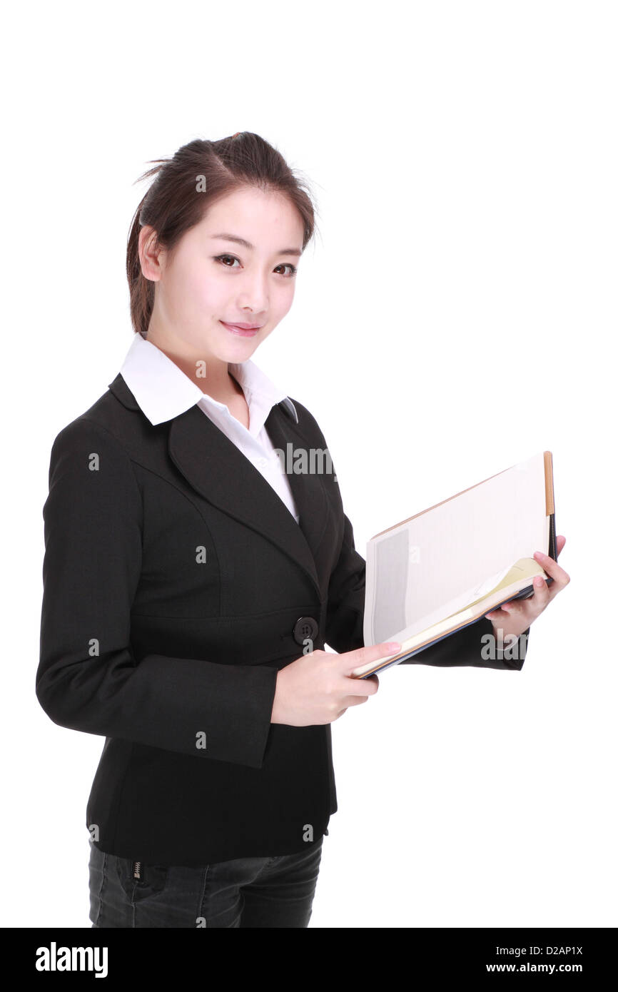 A Beautiful Business woman Isolated On a White background. Stock Photo
