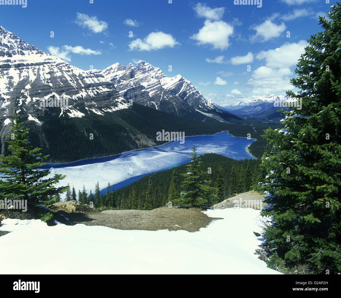 PART FROZEN PEYTO LAKE BANFF NATIONAL PARK ALBERTA CANADA Stock Photo ...
