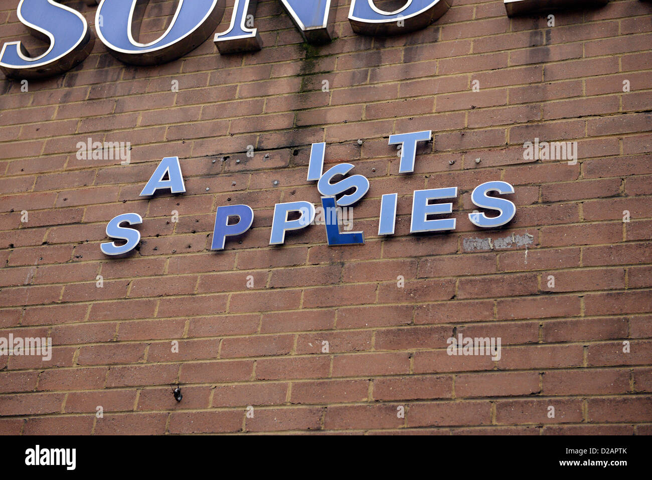 artist supplies shop sign east london Stock Photo Alamy