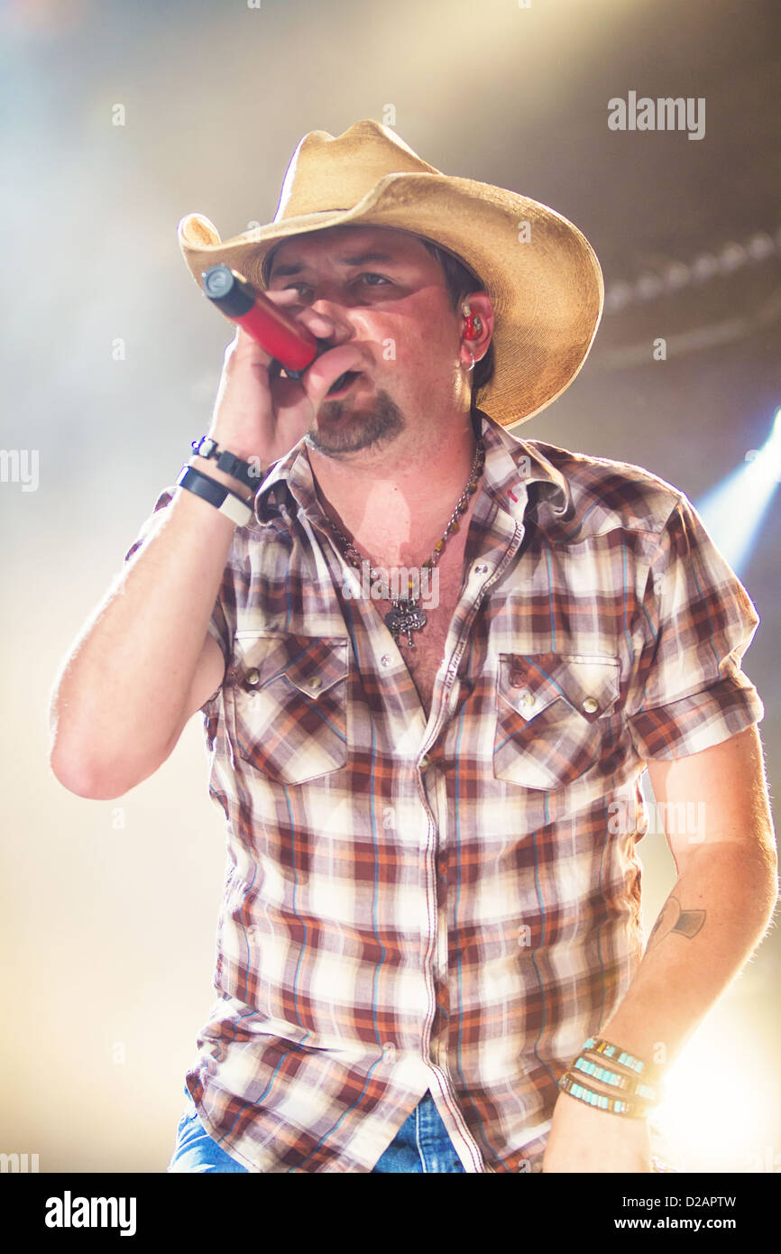 Jason Aldean performs at the 2012 CMA Music Festival in Nashville, Tennessee Stock Photo