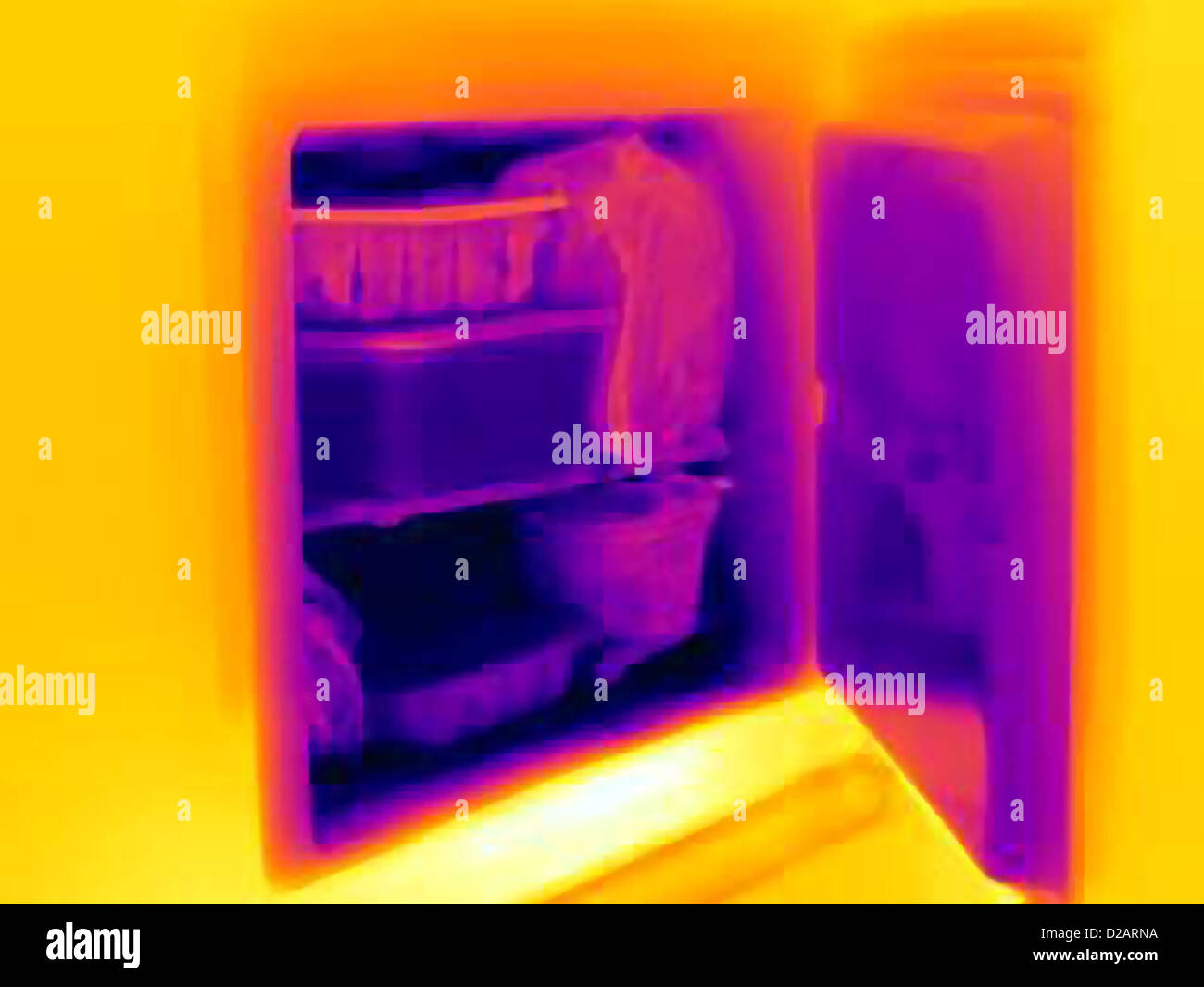 Thermal image of freezer Stock Photo