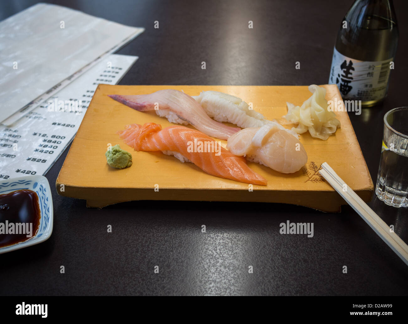 Sushi restaurant in Japan. Fresh fish, sushi Stock Photo Alamy