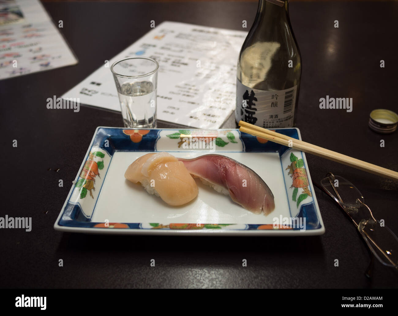 Sushi restaurant in Japan. Fresh fish, sushi Stock Photo Alamy