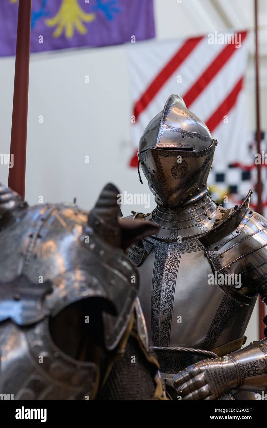 Arms and Armor Court, Metropolitan Museum of Art, New York, USA Stock