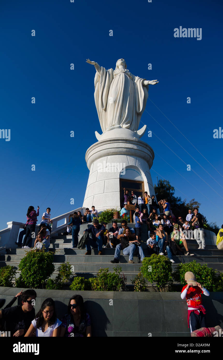 Christ Statue on Cerro Santa Lucia in Santiago de Chile, Chile Stock ...