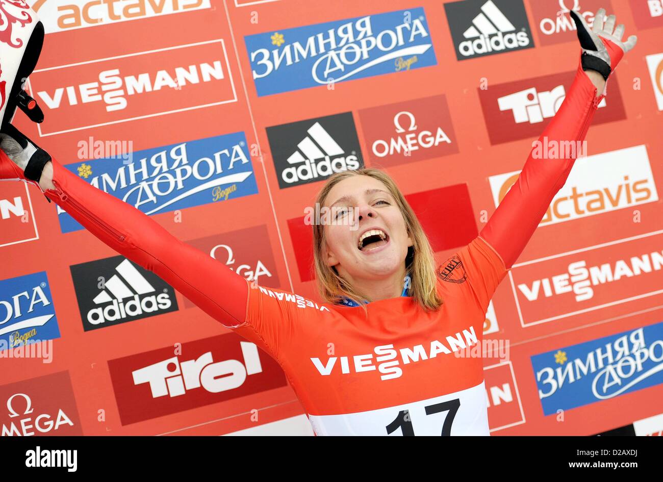 18.01.2013. Innsbruck, Austria. Skeleton FIBT World Cup and European