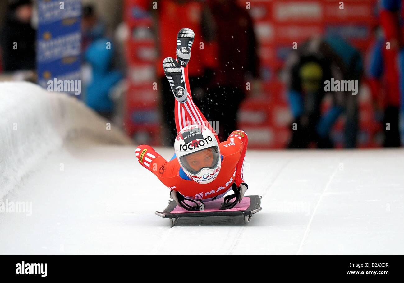 18.01.2013. Innsbruck, Austria. Skeleton FIBT World Cup and European