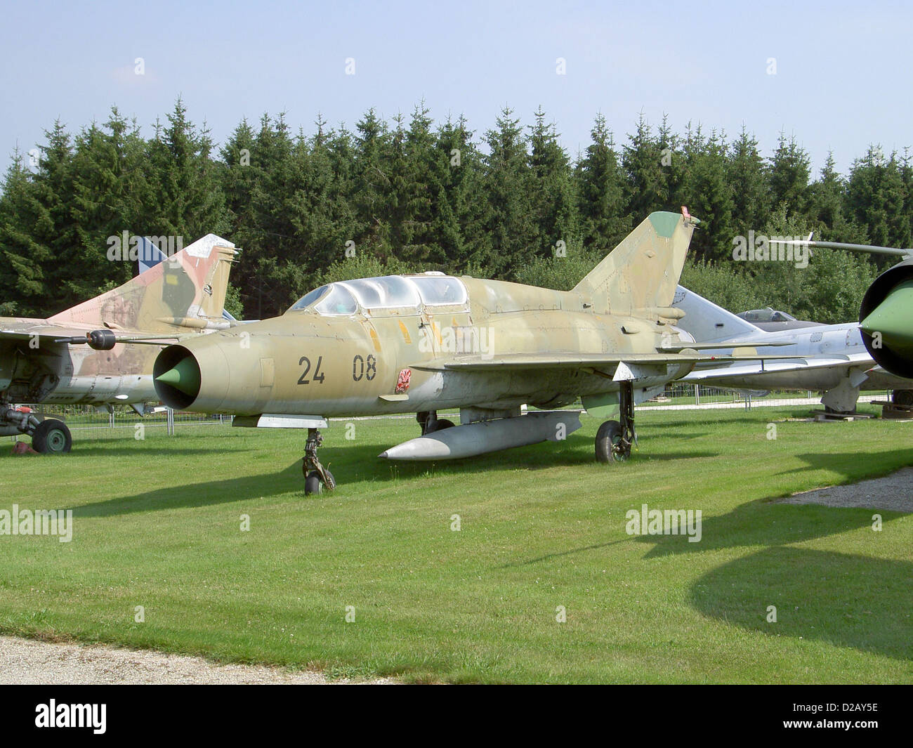 Mikoyan Gurevich MiG-21US, 24 08, CN 12408-238 at Hermeskeil Stock Photo