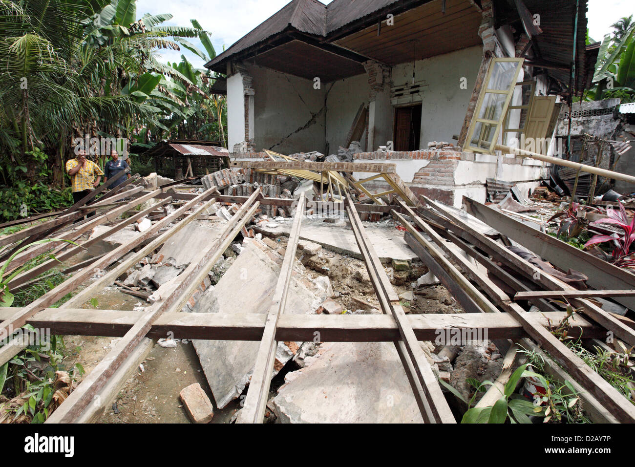 Pariaman, Indonesia, houses was destroyed in the earthquake area Stock Photo