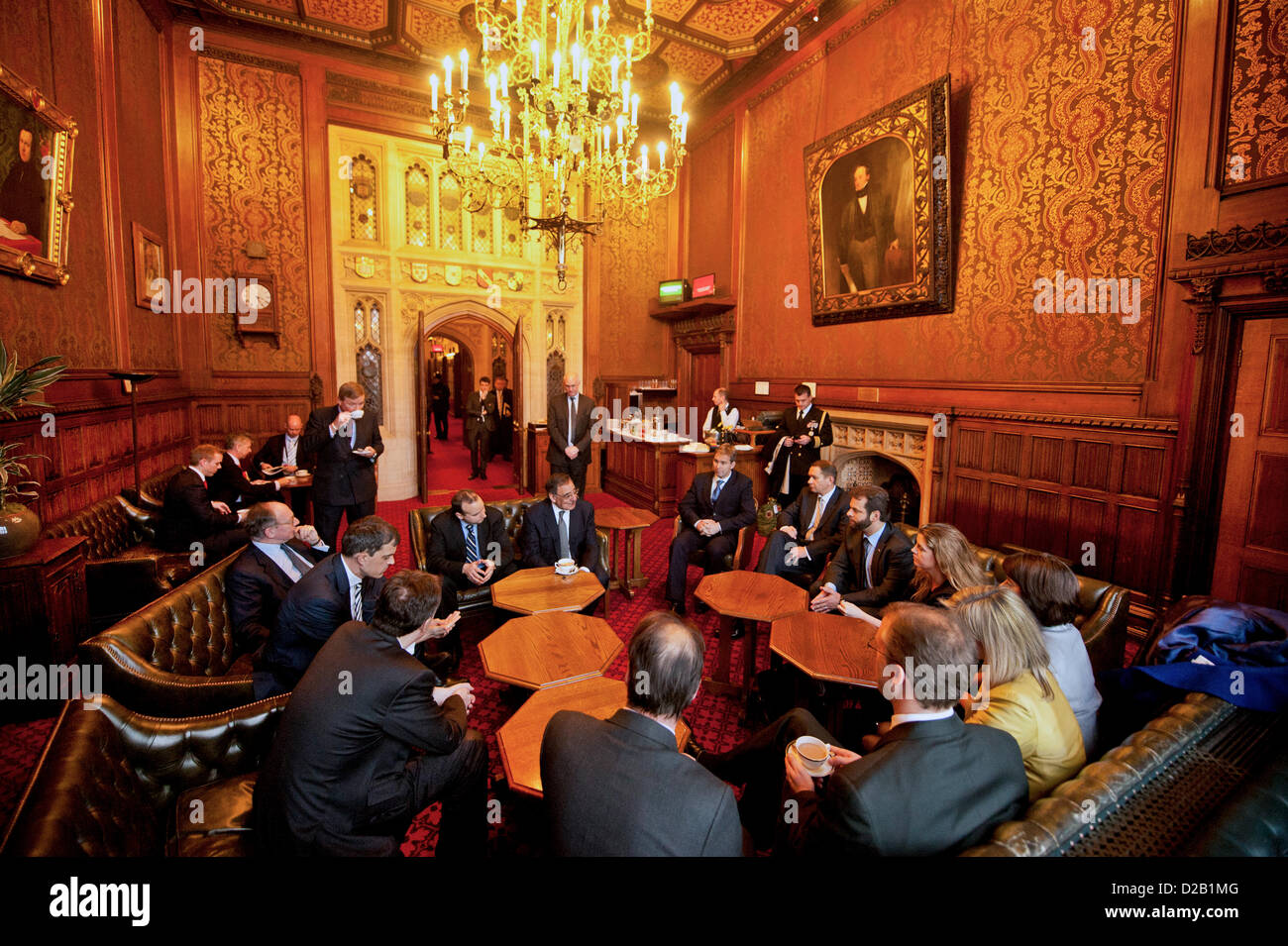 US Secretary of Defense Leon Panetta meets with members of Parliament at Westminster January 18, 2013 in London, England, UK. Panetta is on a six day trip to Europe to meet with leaders and US troops. Stock Photo