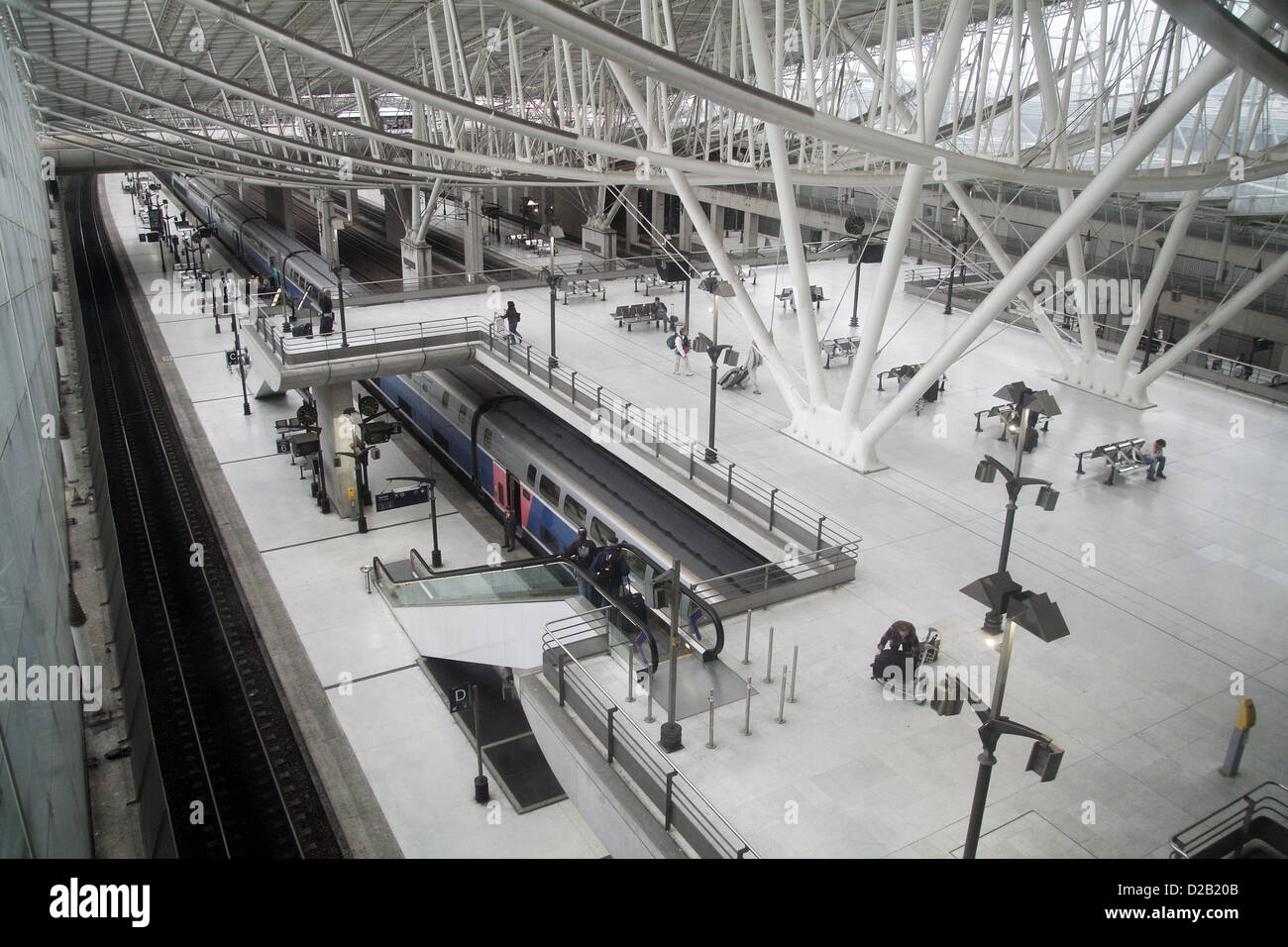 Paris, France, the RER station at Charles de Gaulle Airport Stock Photo