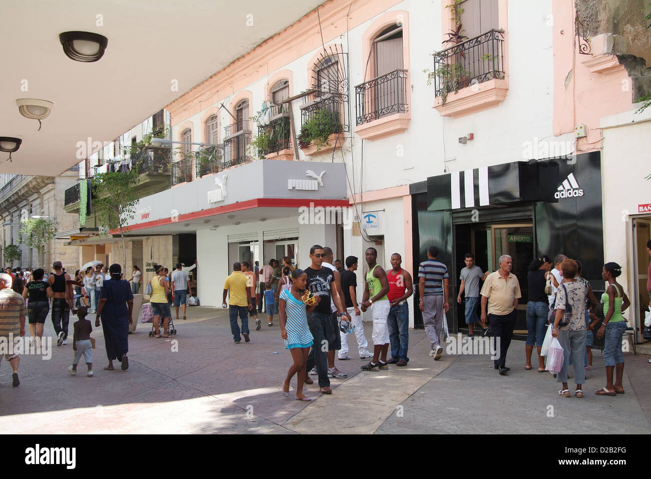 Havana, Cuba, an Adidas and Puma store in central Havana Stock Photo
