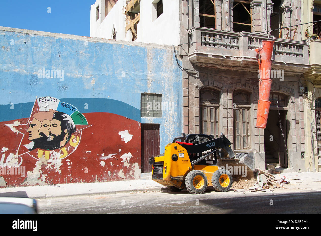 Havana, Cuba, the rotten character of the UJC, besides rehabilitation work in Centro Habana Stock Photo