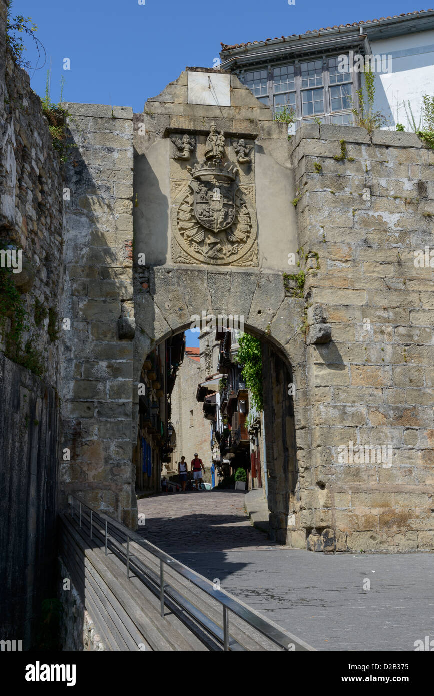 Hondarribia wall entrance (Pais Basque, Spain) Stock Photo