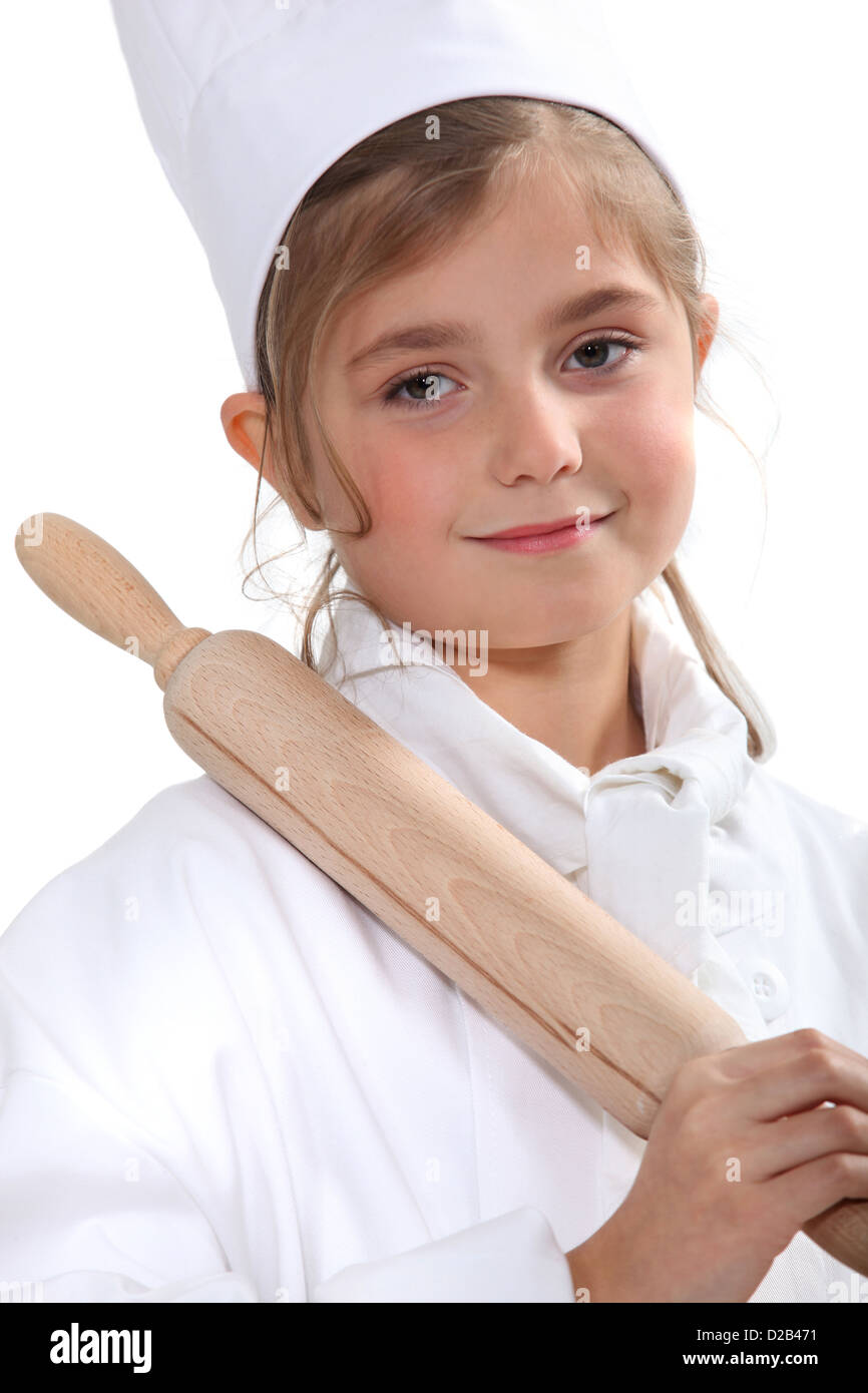Girl with rolling pin Stock Photo Alamy