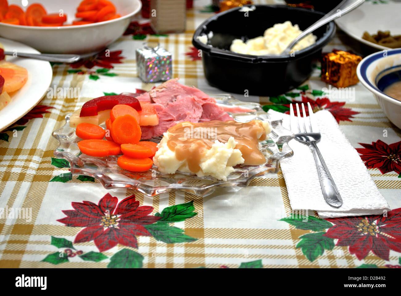 Delicious Christmas Dinner Stock Photo Alamy