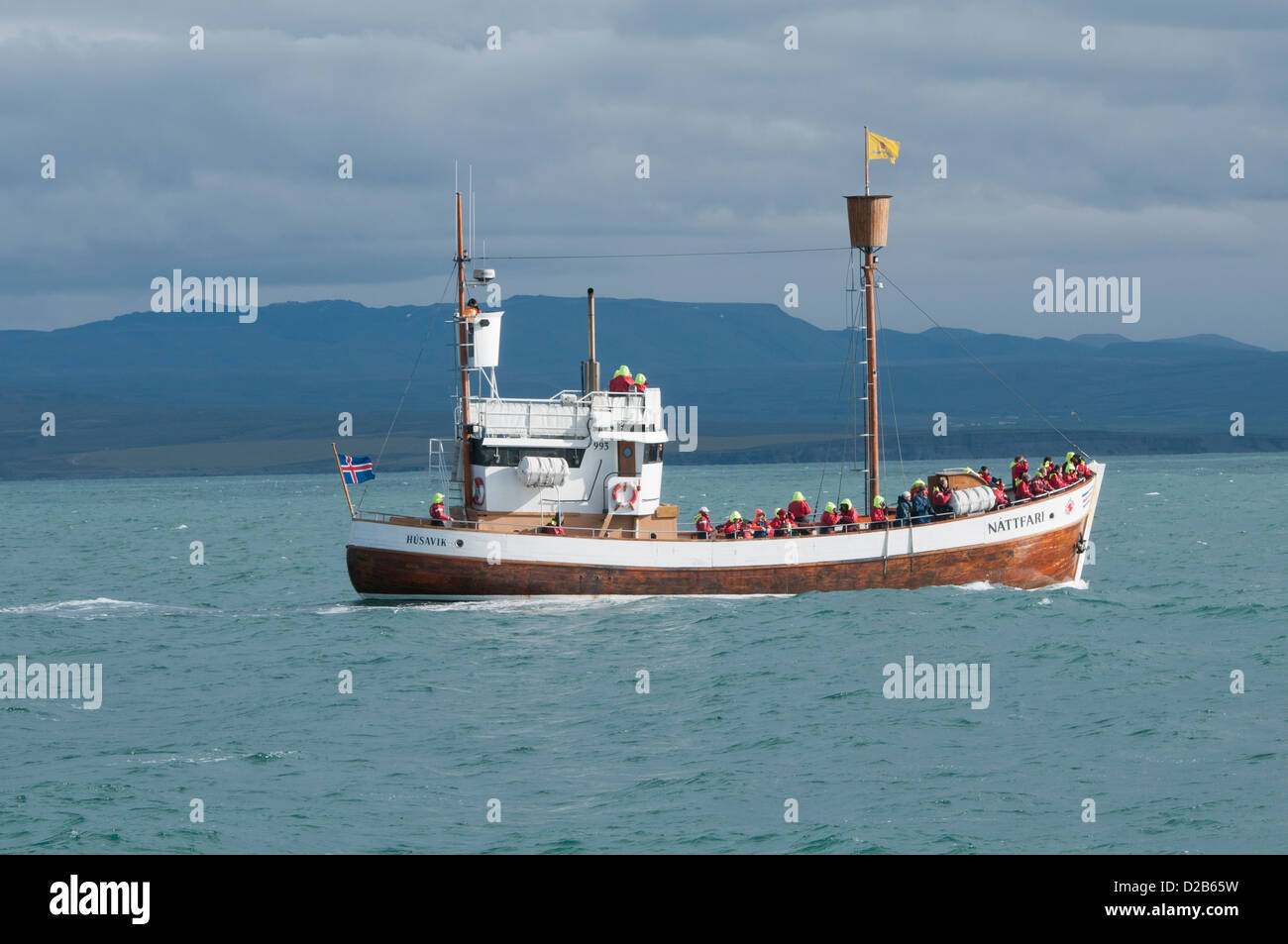 whale watching boat in Husavik, Iceland Stock Photo - Alamy