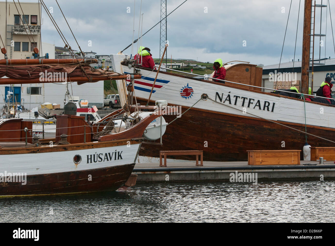whale watching boat in Husavik, Iceland Stock Photo - Alamy