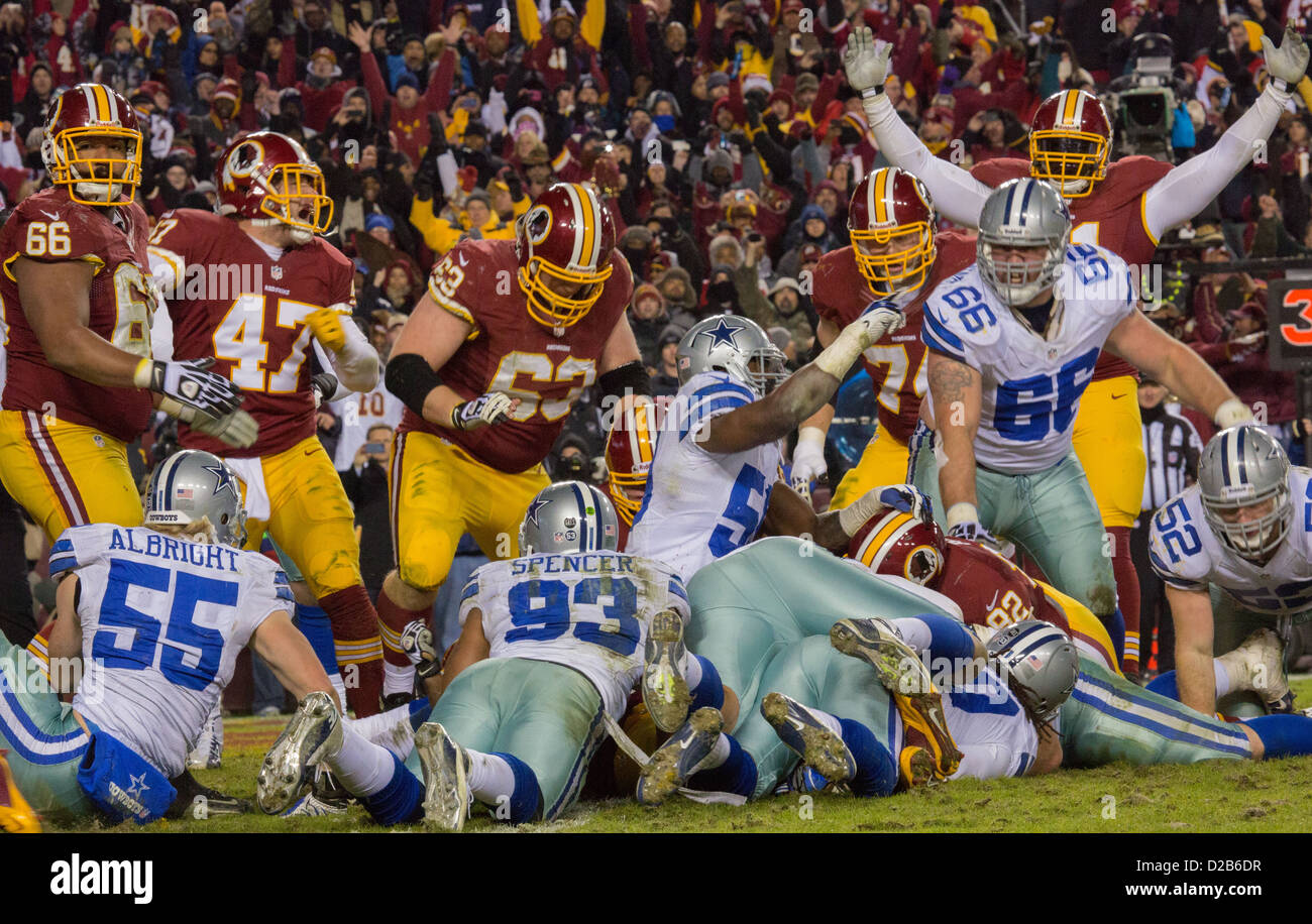 December 30th 2012, Touch down Washington Redskins. Redskins go on the defeat the Cowboys 28-18. Stock Photo