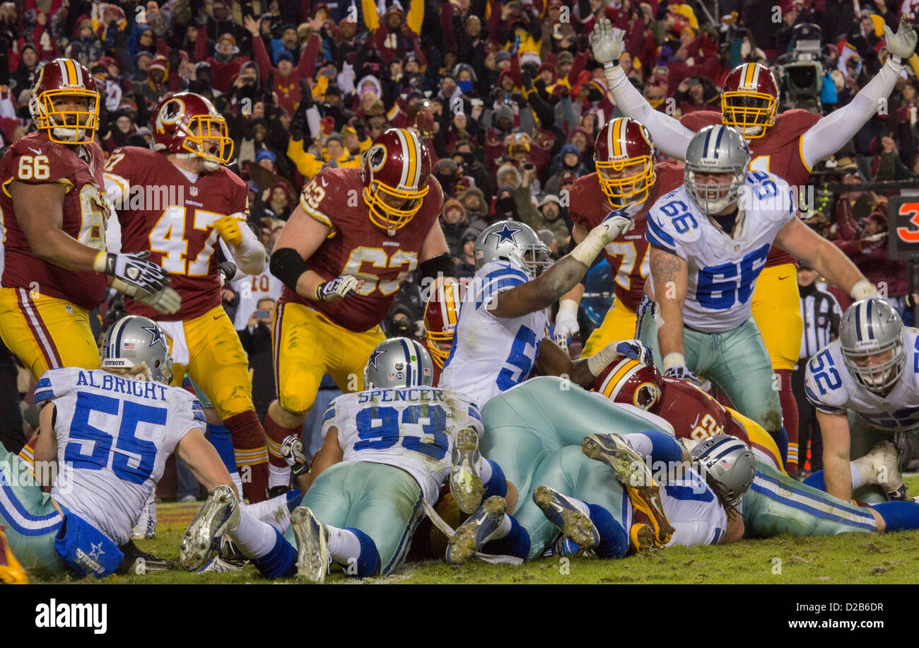 NO FILM, NO VIDEO, NO TV, NO DOCUMENTARY - Dallas Cowboys' Igor Olshansky  (99) celebrates a stop in the second half of play against the Washington  Redskins at Cowboys Stadium in Arlington