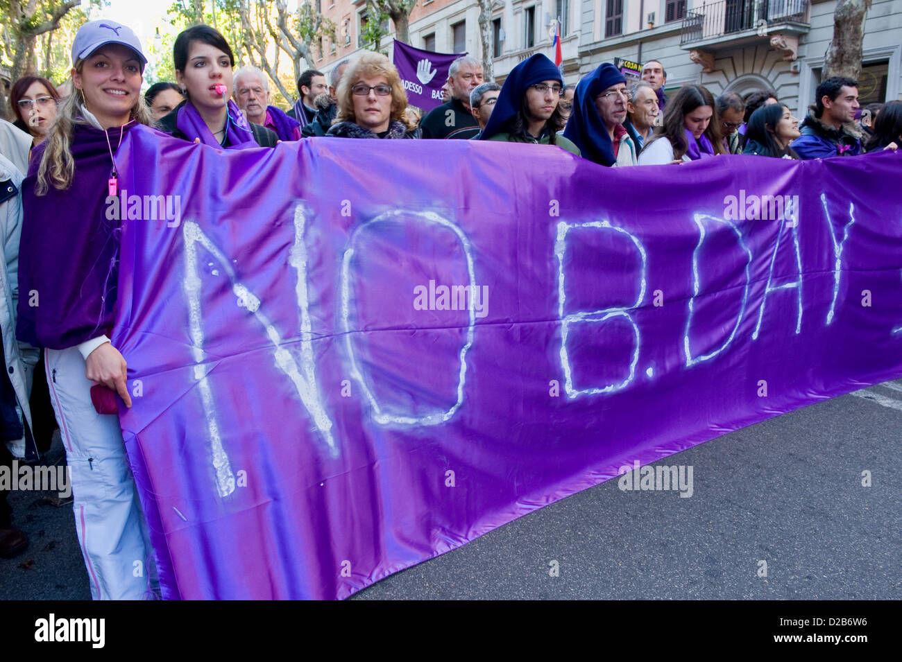 Rome, Italy, Protest against Silvio Berlusconi Stock Photo