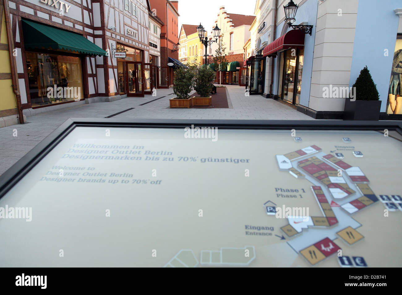 Wustermark, Germany, information board in B5 Designer Outlet Center Stock  Photo - Alamy
