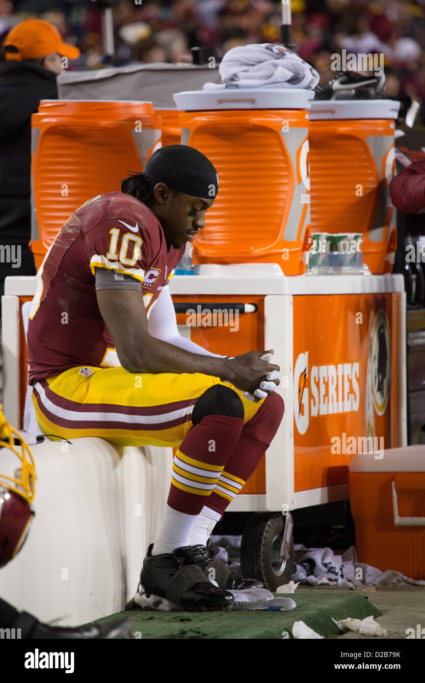 January 6th 2013, Washington Redskins falls to Seattle Seahawks 24-14. Robert Griffin III is out with a injury. Stock Photo