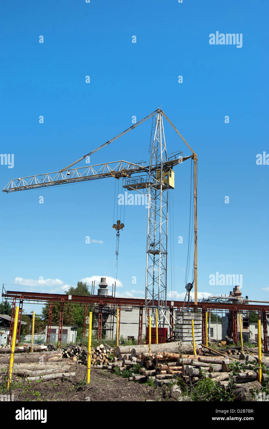 tower crane on a frame-saw Stock Photo