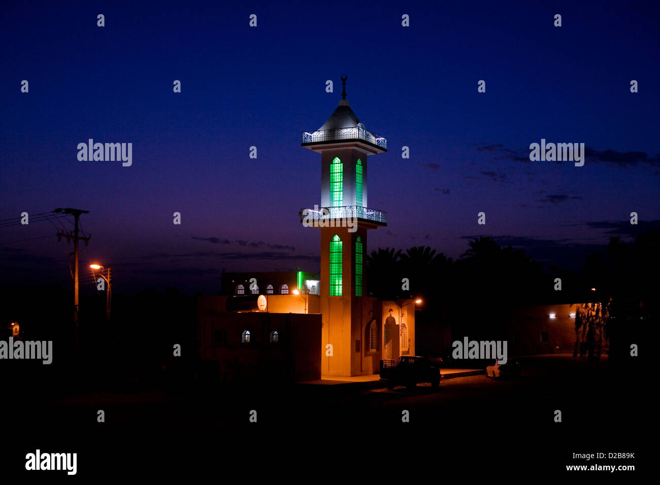 A mosque at sunset in Sakaka, northern Saudi Arabia. Stock Photo