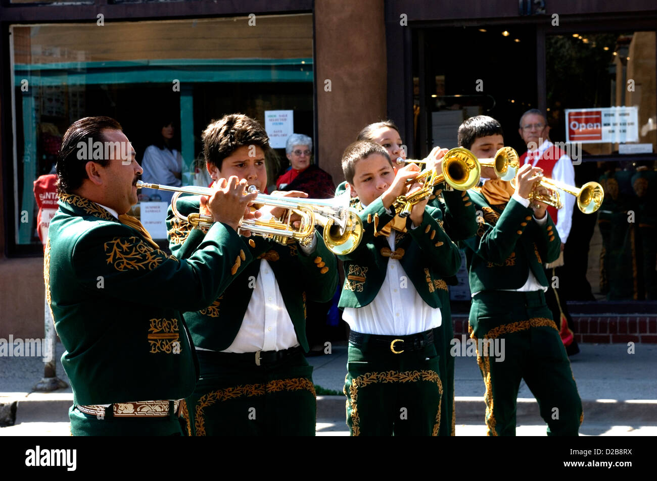 New Mexico, Fiesta De Santa Fe. Mariachi Musicians Stock Photo