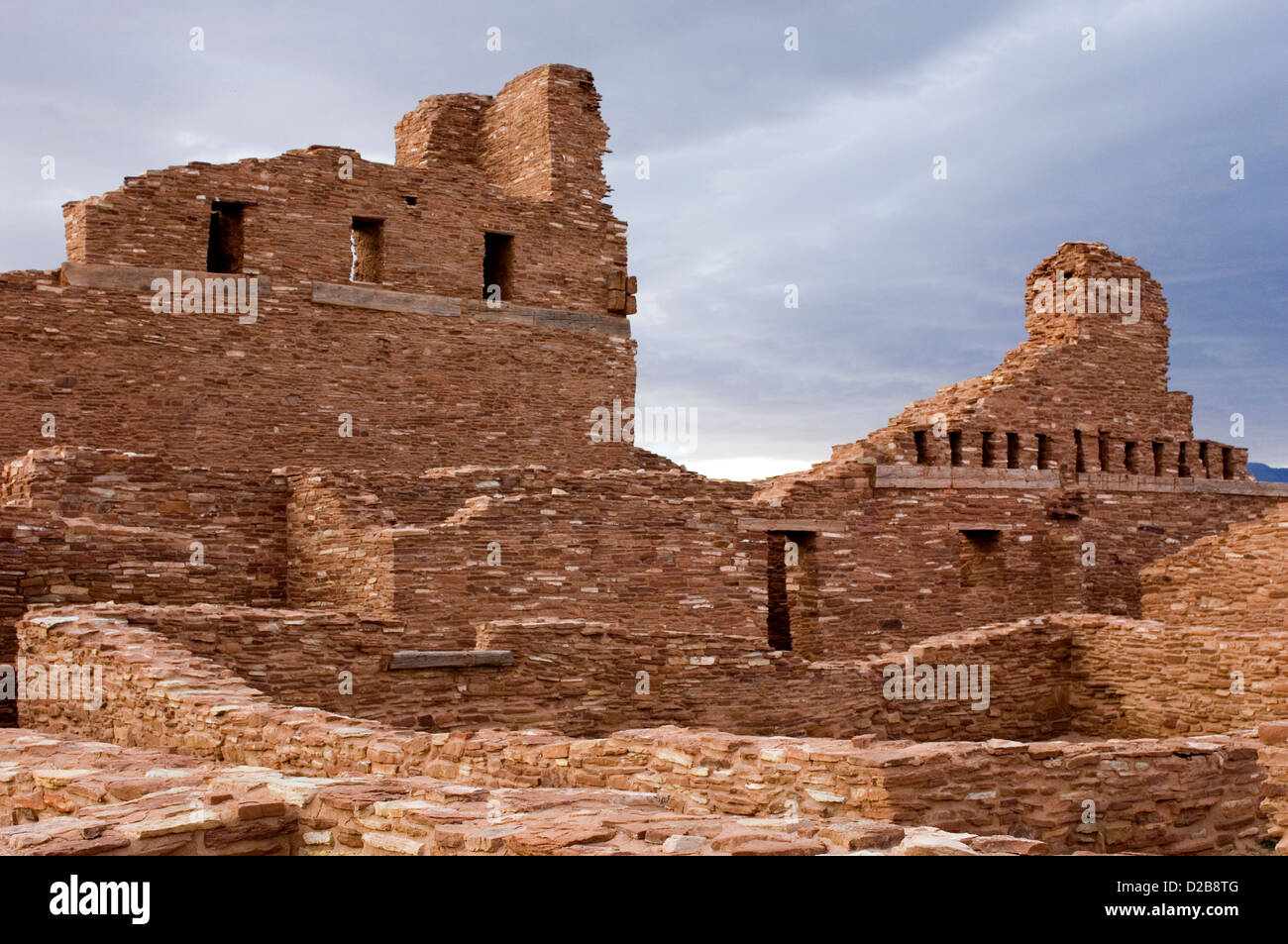 New Mexico, Salinas Pueblo Missions National Monument. Abo Ruins. Ruins Of The San Gregorio De Abo Spanish Mission Church. Stock Photo