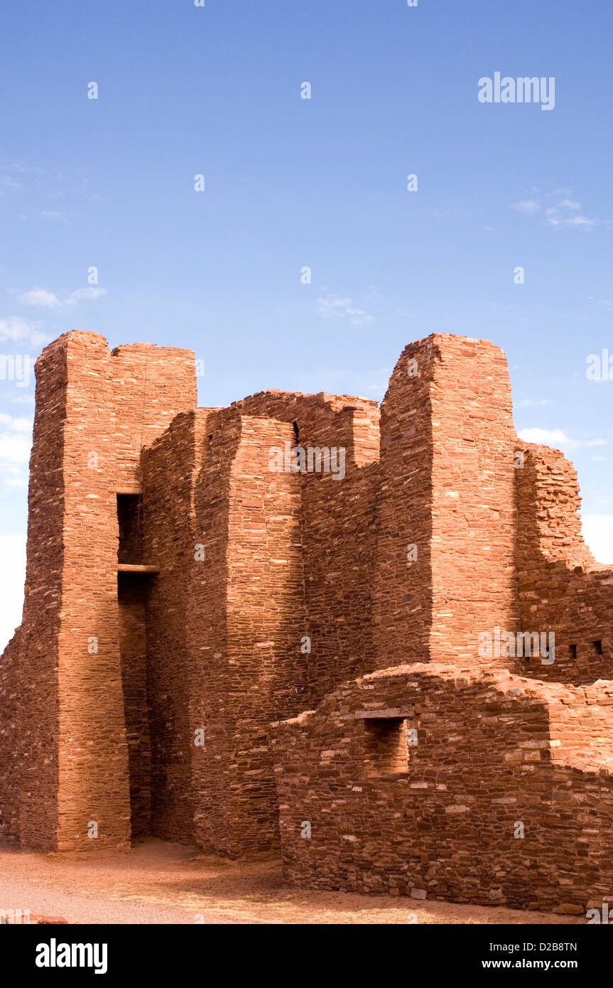 New Mexico, Salinas Pueblo Missions National Monument. Abo Ruins. Ruins Of The San Gregorio De Abo Spanish Mission Church. Stock Photo