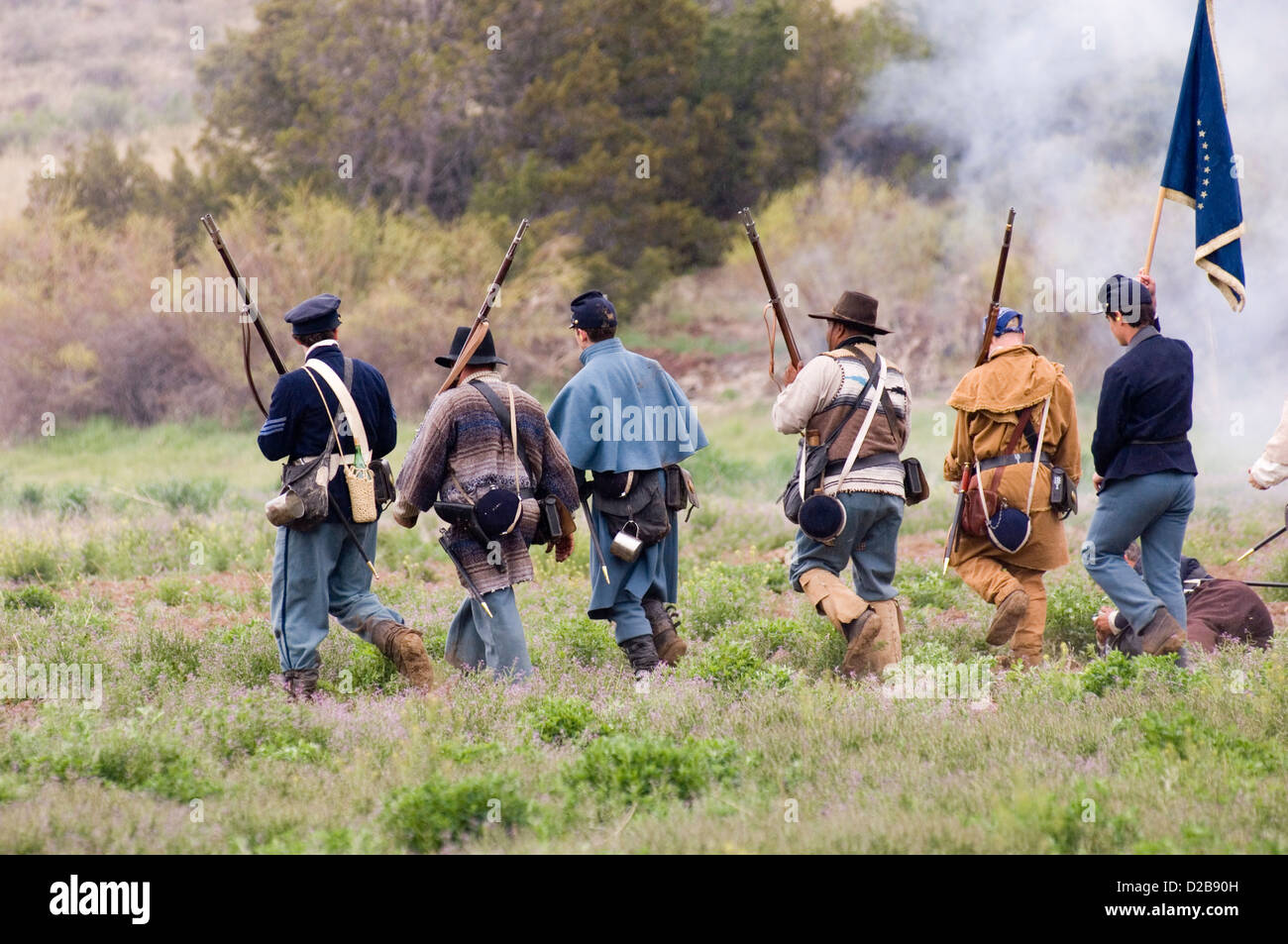 Civil War Reenactment Battles Of Glorieta Pass And Apache Canyon In New Mexico. Stock Photo