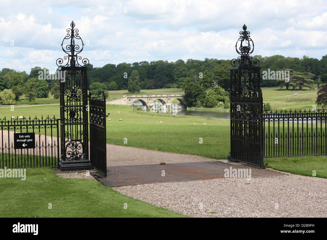 Formal gates to Kedleston Hall in Derbyshire England Stock Photo