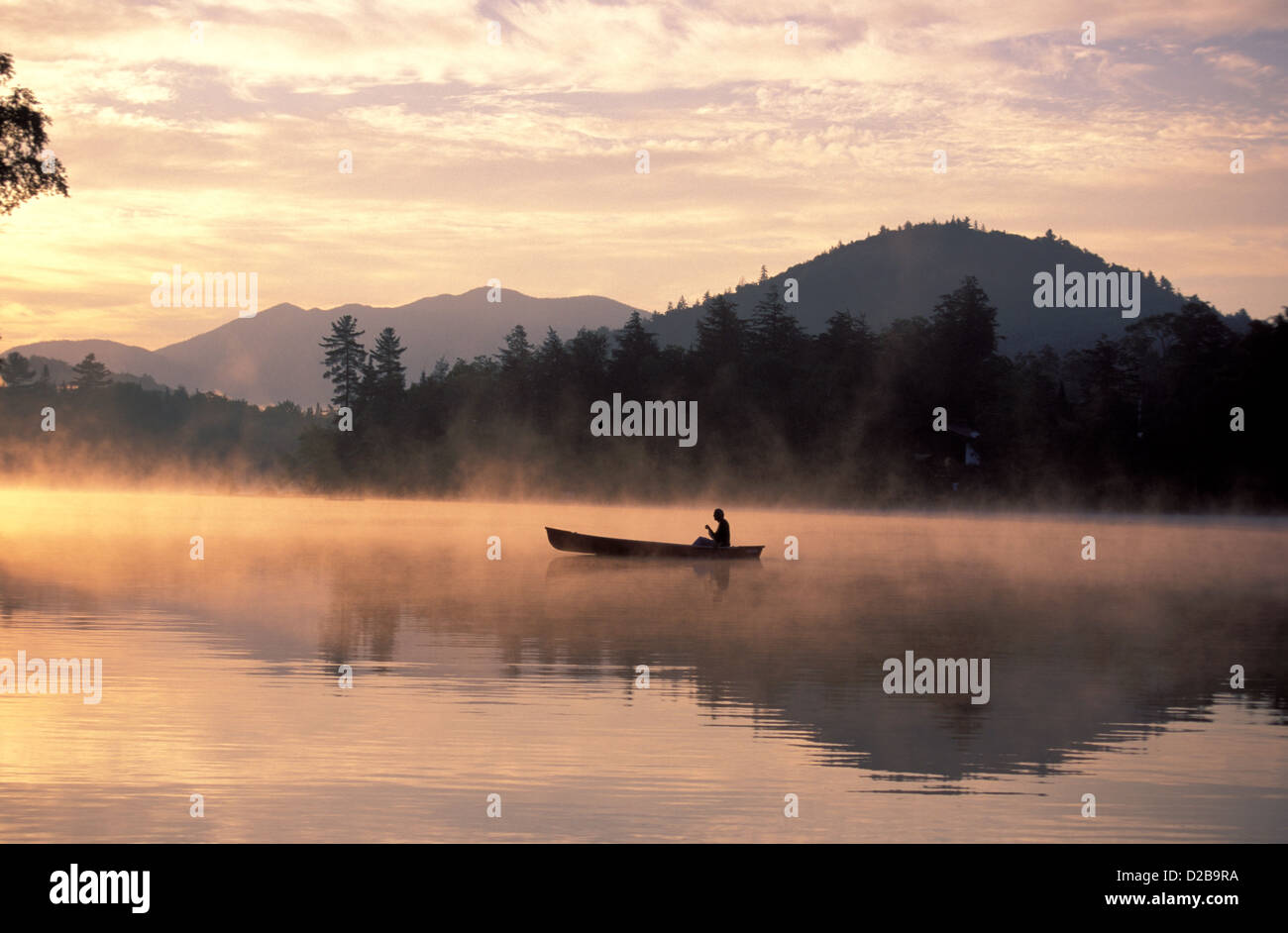 New York, Lake Placid. Canoeing Stock Photo Alamy