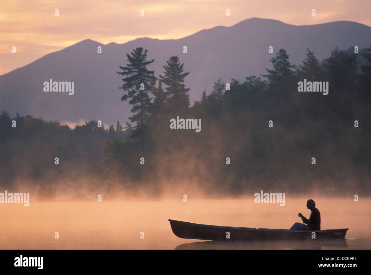 New York, Lake Placid. Canoeing Stock Photo Alamy