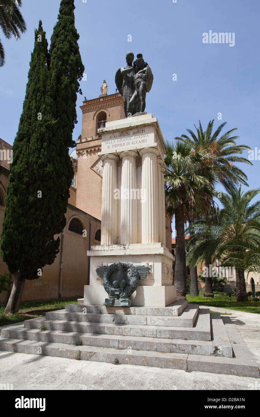 Great War Memorial in Alcamo, Sicily. Stock Photo