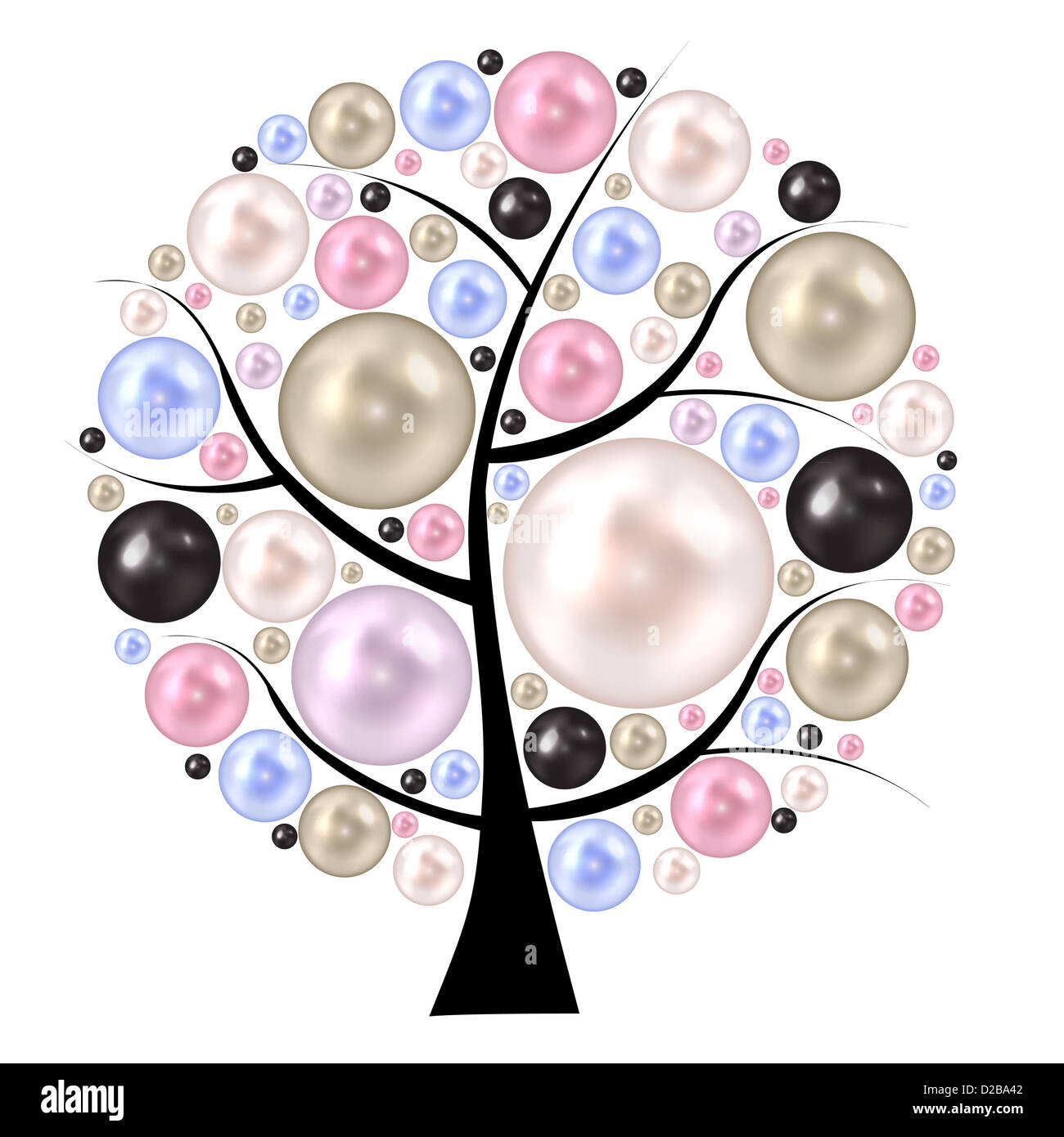 Beauty pearl on tree. background vector illustration. Stock Photo