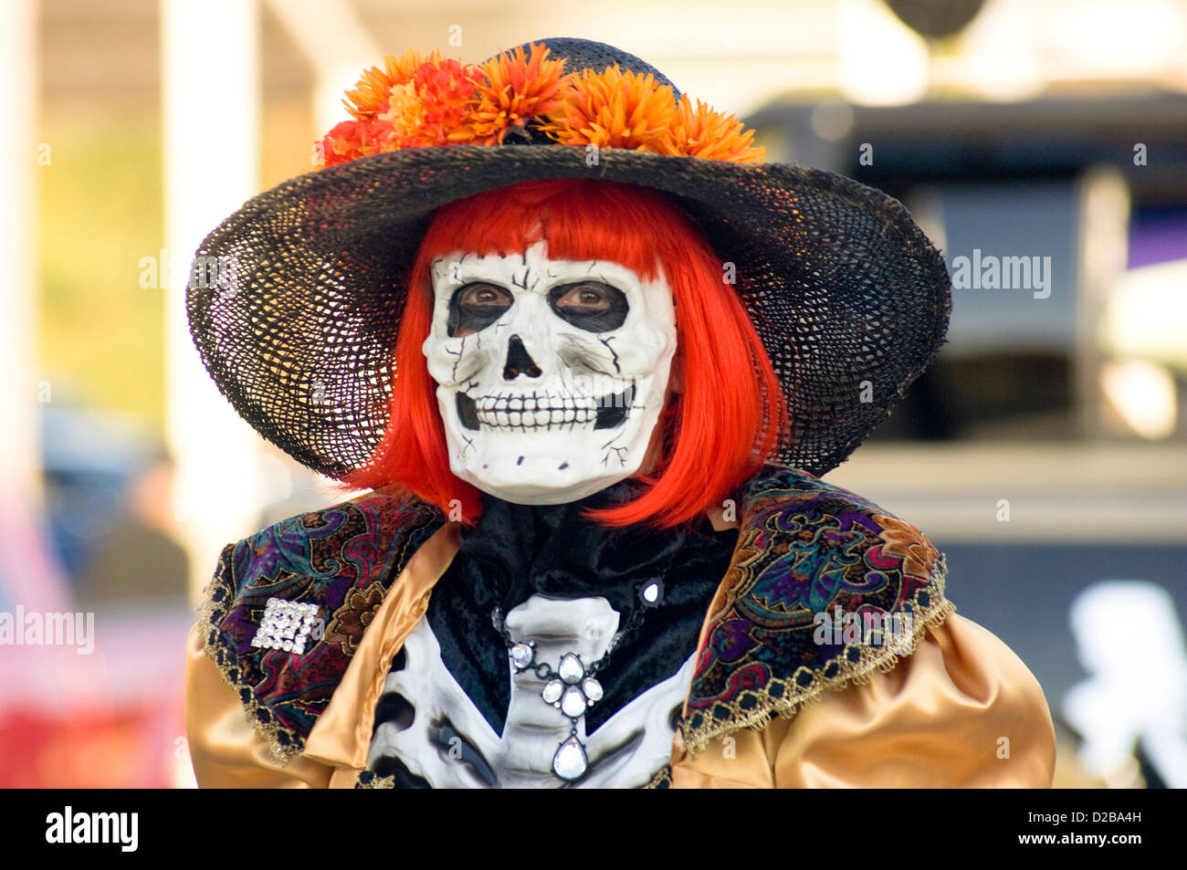 Day Of The Dead Parade In Albuquerque, New Mexico. Dia De Los Muertos Stock Photo
