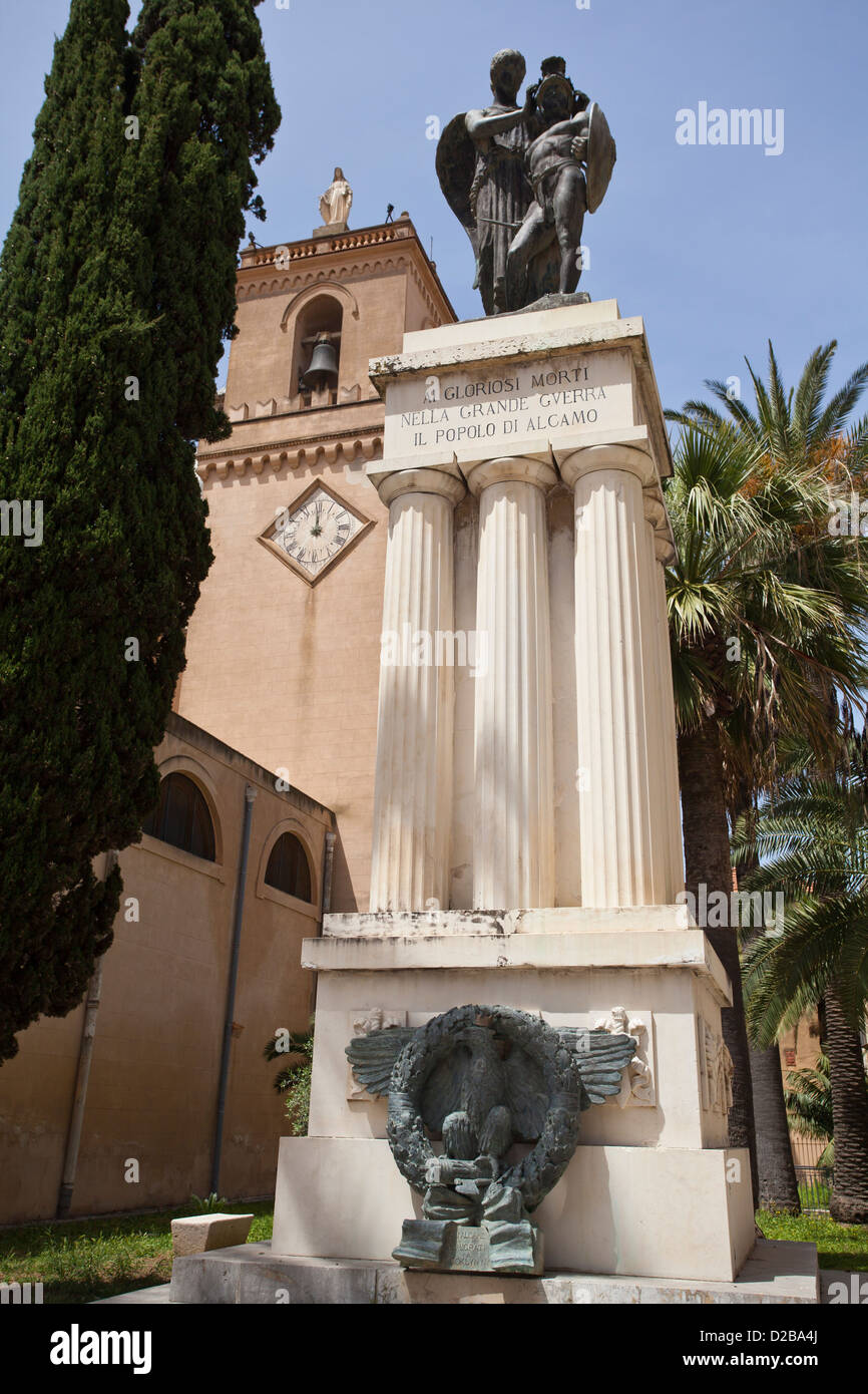 Great War Memorial in Alcamo, Sicily. Stock Photo