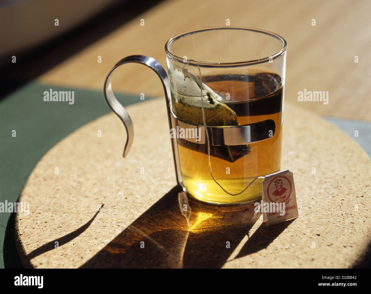 Kiel, Germany, a cup with a tea bag of the Kneipp Stock Photo