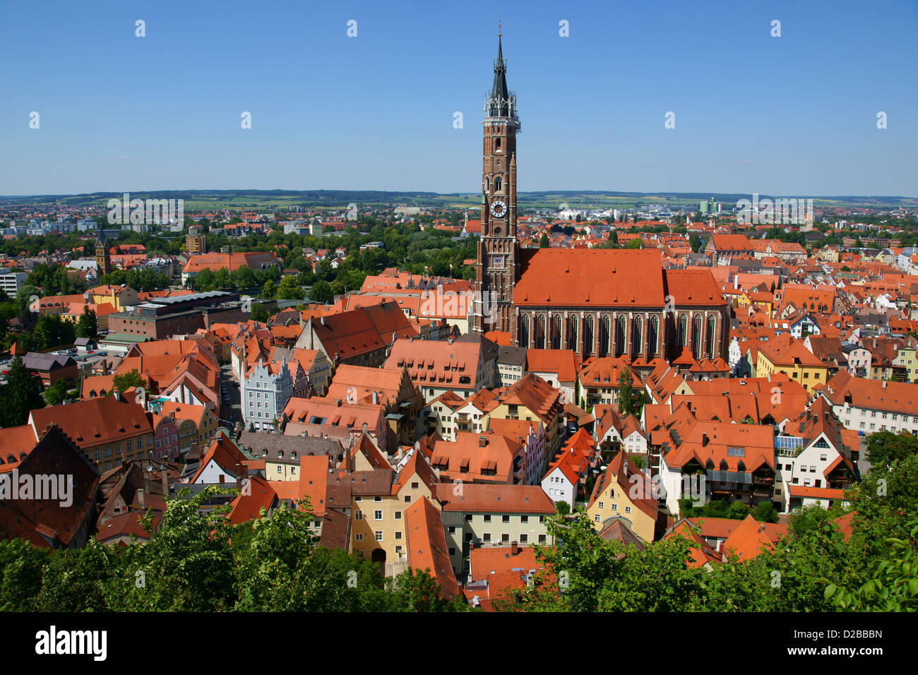overview, panorama, city, town, Landshut, germany Stock Photo - Alamy