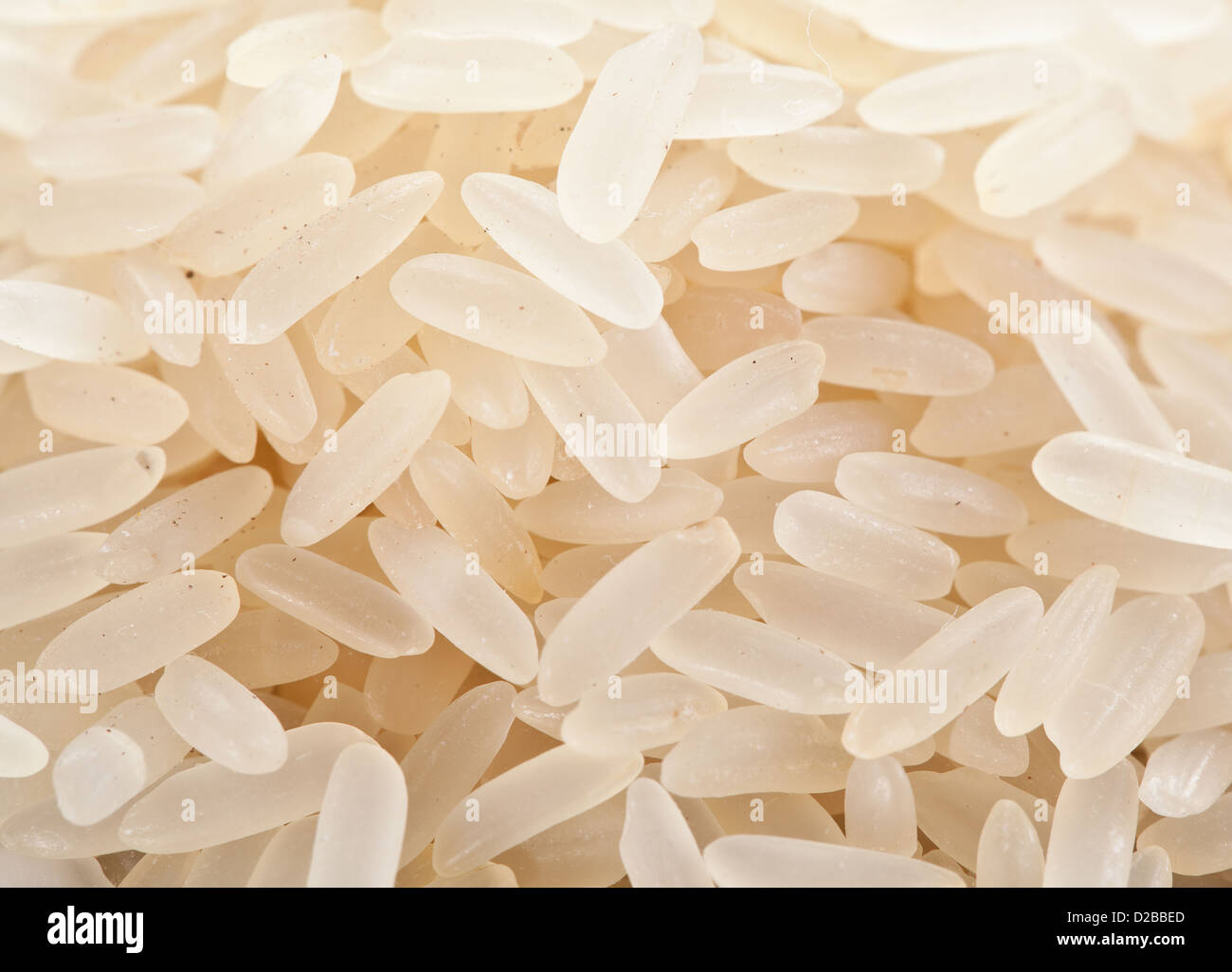 Raw rice. A close shot. Stock Photo