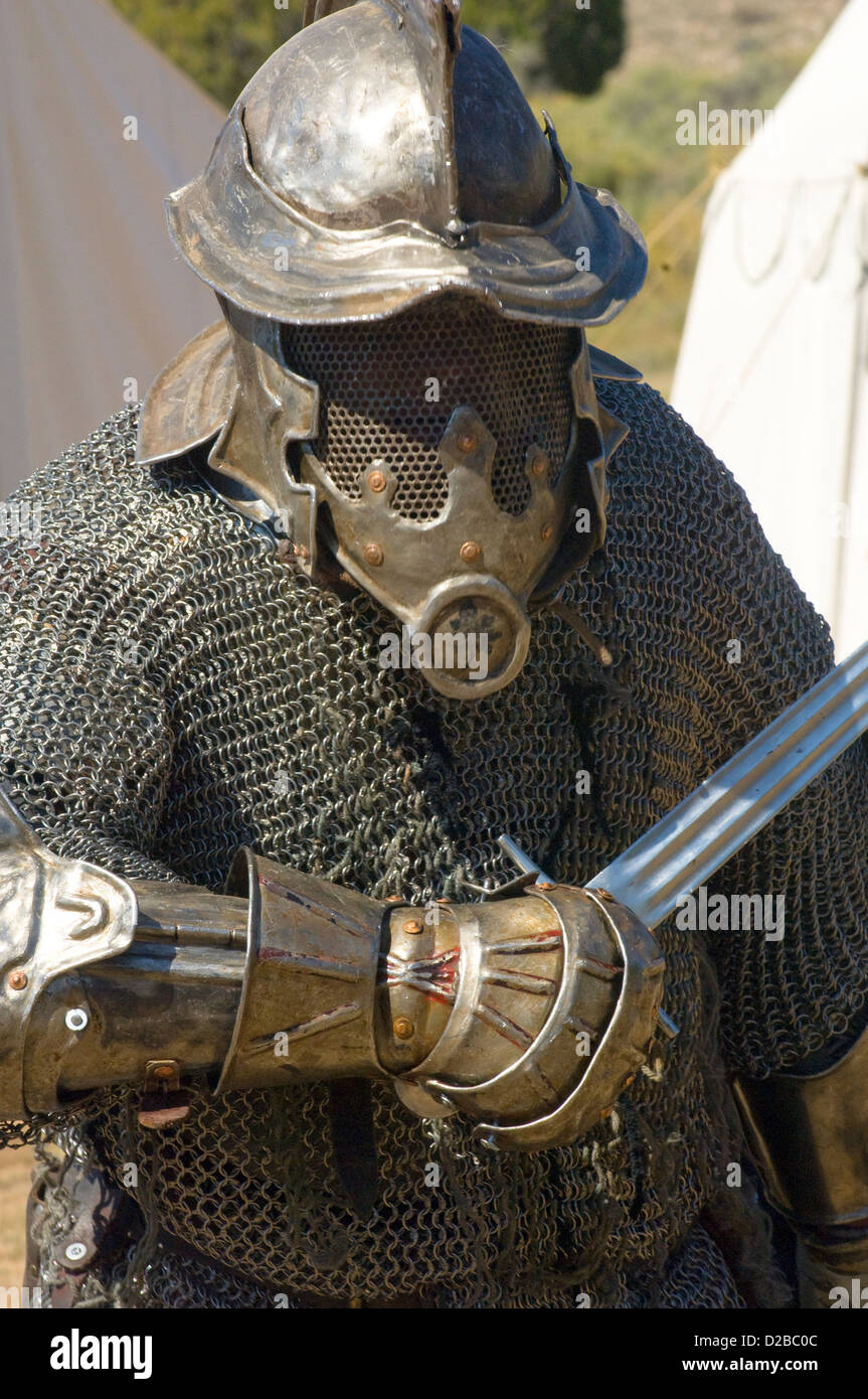 Mock Battle At The Santa Fe, New Mexico, Renaissance Fair Stock Photo