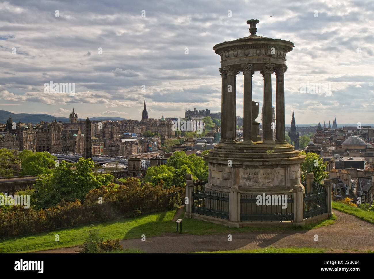 Cityscape of Edinburgh as seen from Calton hill, Scotland, Europe Stock Photo