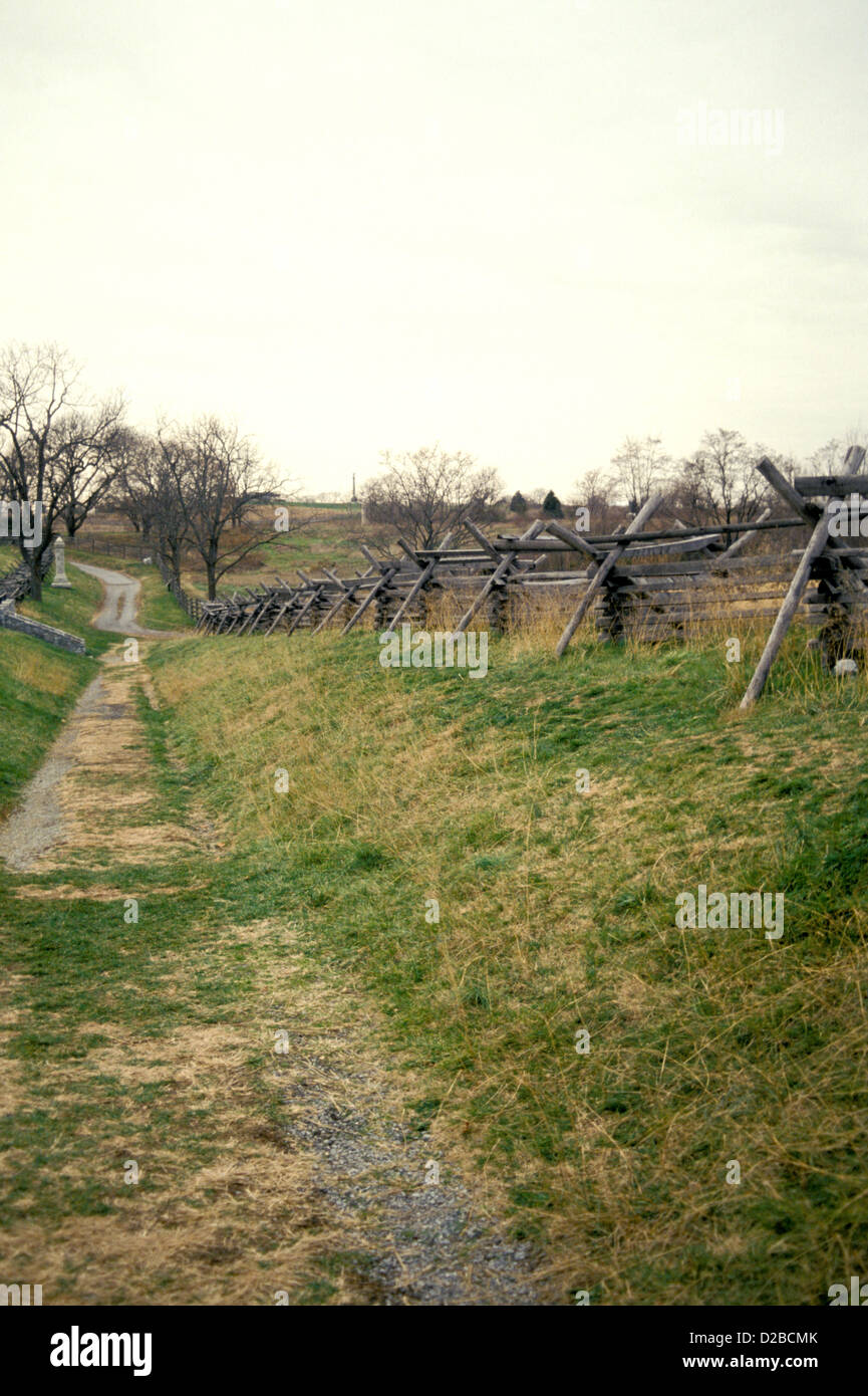 Maryland, Antietam National Battlefield. Bloody Lane Stock Photo